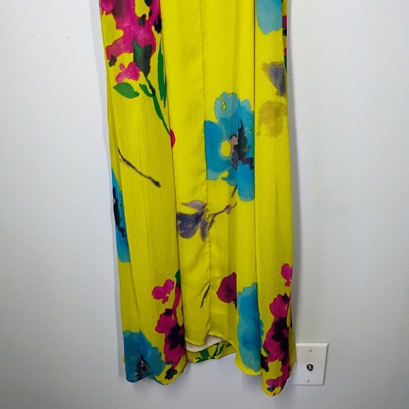 Old Navy Yellow Floral Ruffled Tie Waist Maxi Dress Spring Colorful Size Small - Picture 5 of 14